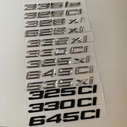 ABS Carta Número Tronco Adesivo Do Carro, 325Ci 330Ci 645Ci 325xi 528xi 335ix Emblema para BMW E46 E90 E91 E92 Sports Car Roadster Coupe