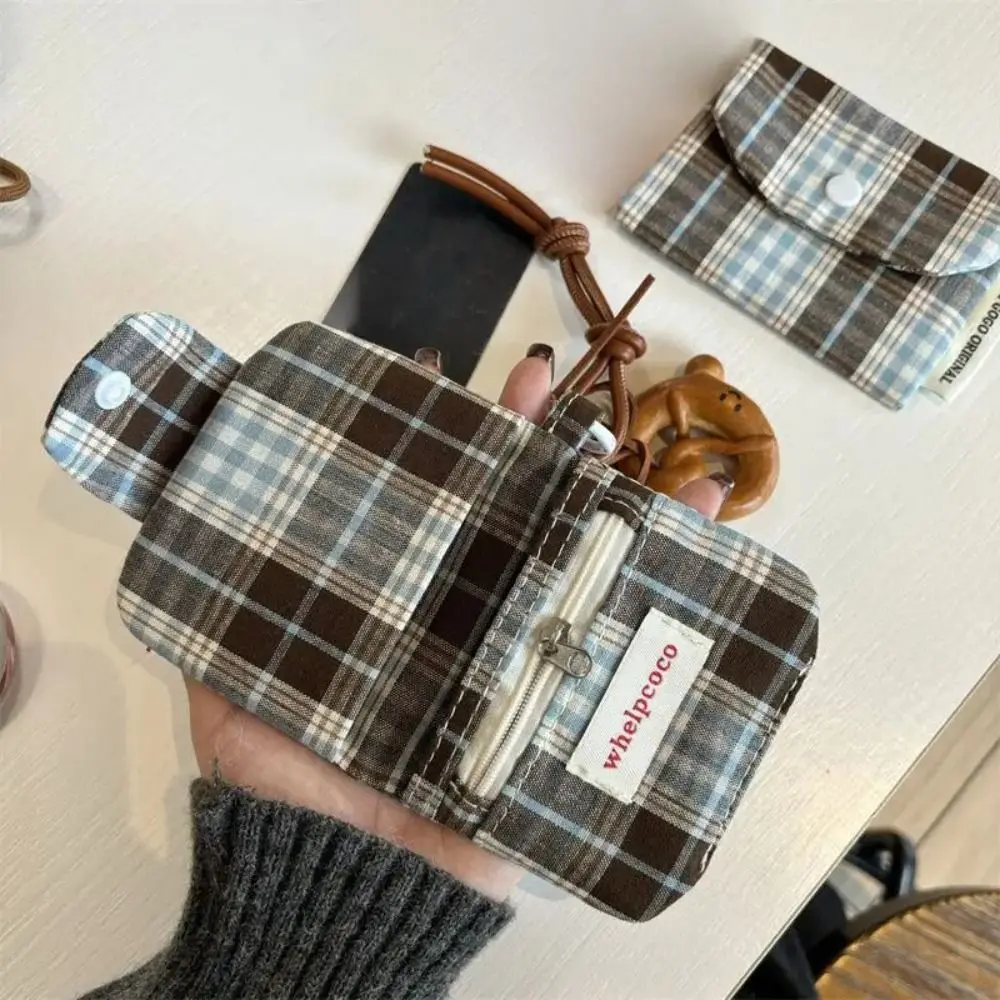 New Retro Card Holder Grid ID Wallet Purse Student