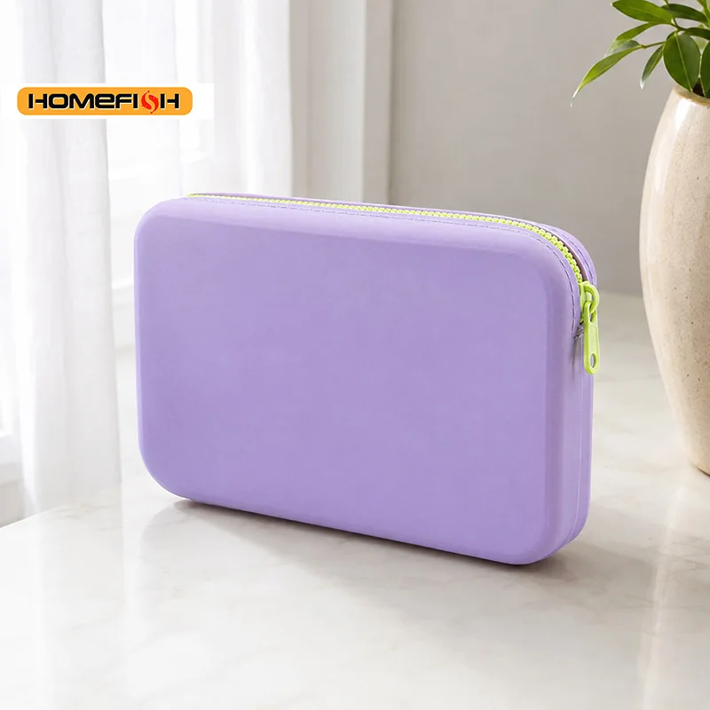 HOMEFISH Quadratische Kosmetiktasche mit großer Kapazität, multifunktionaler Aufbewahrungsorganizer für digitale Accessoires für Zuhause und Reisen – Detail 4