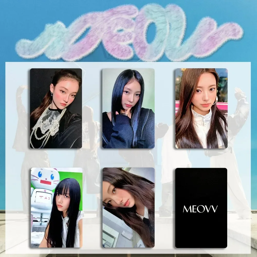 5pcs Kpop MEOVV Merch Alnum Photocard  Anna Narin Gawon Sooin LOMO Card Double Sides Card Gift Fans Collection