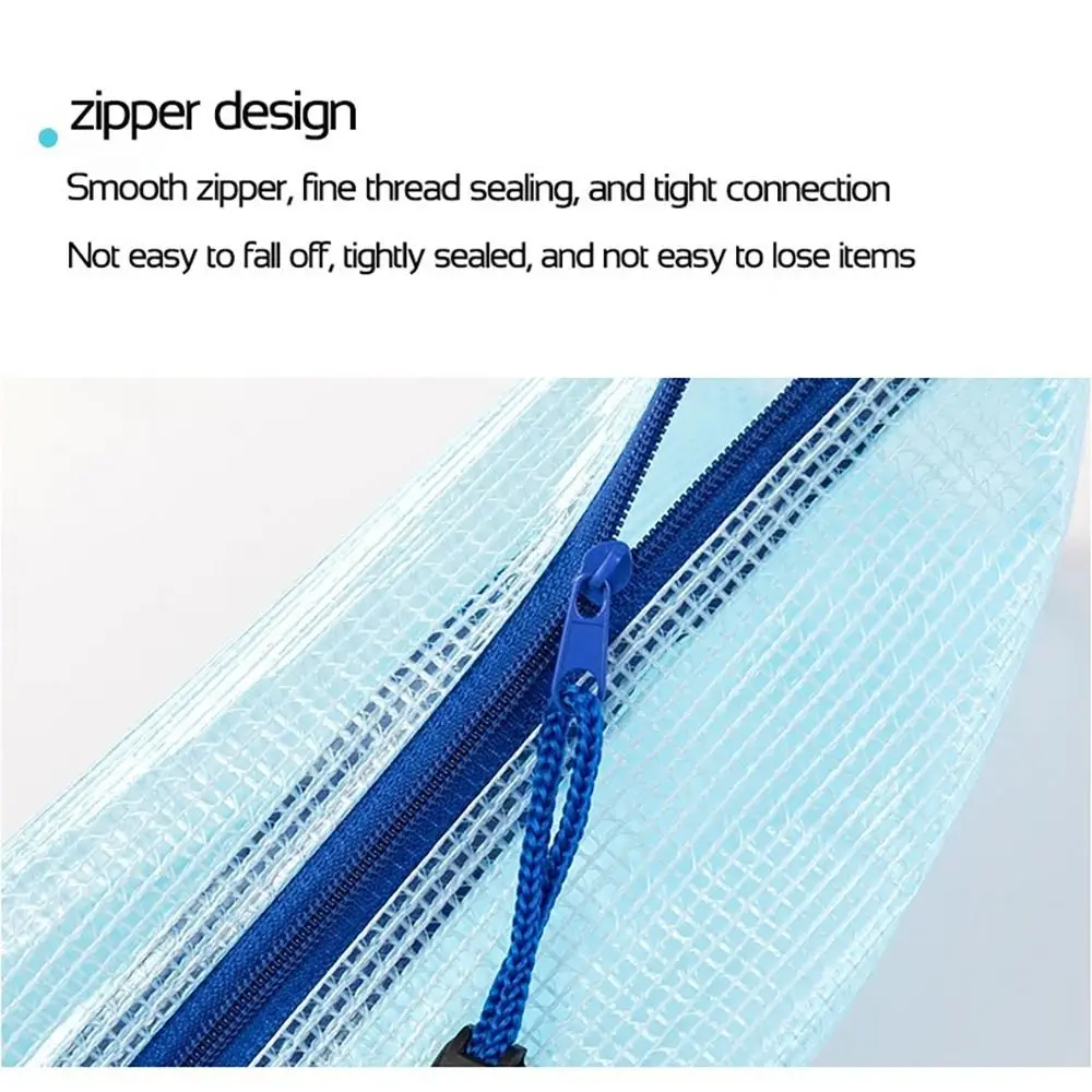 

INS Thickened Zipper Grid Bag Waterproof Large-Capacity File Bag PVC Transparent Information Bag Student
