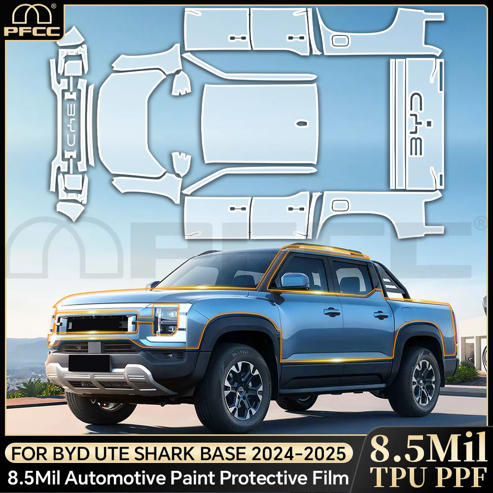 

Car Body Sticker Anti-scratch Protective PPF Car Accessories For BYD Ute Shark Base 2024-2025 9Mil TPU Paint Protection Film