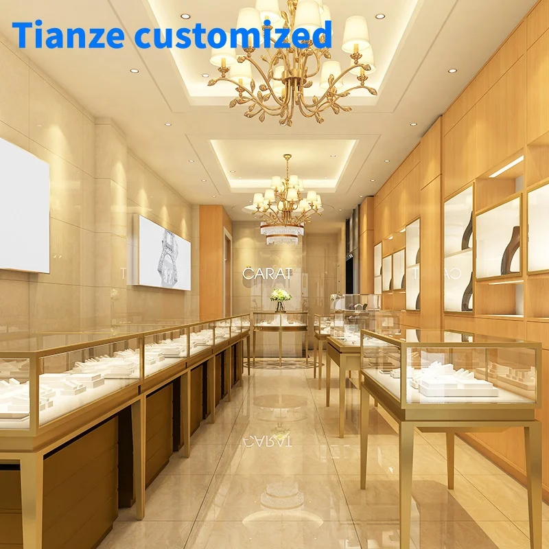 (Customized) Metal Luxury Shop Showcase LED Jewelry Store Showcase Shop Counter