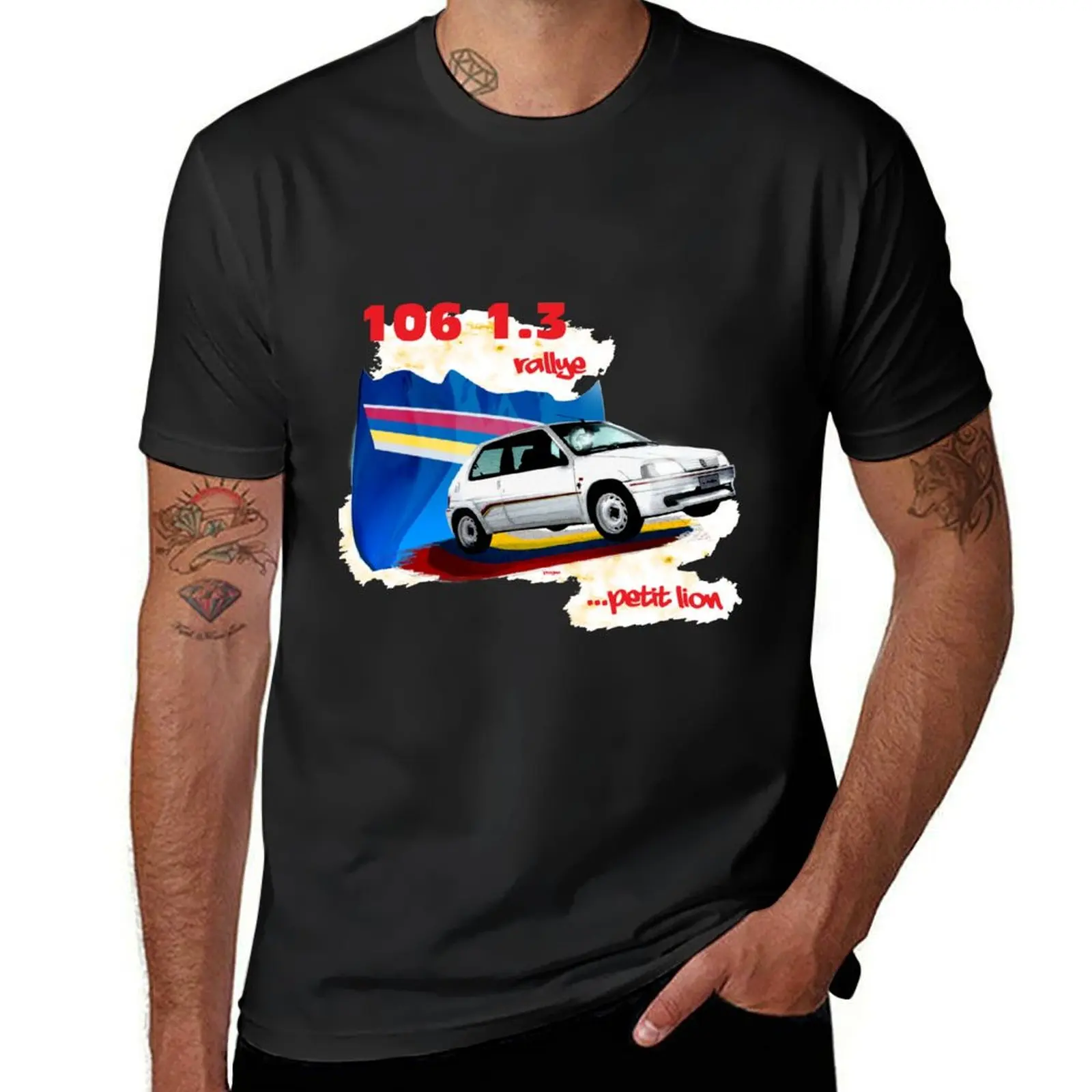 106 1.3 rallye... petit lion T-Shirt blacks Blouse Short sleeve tee anime oversized t shirts for men