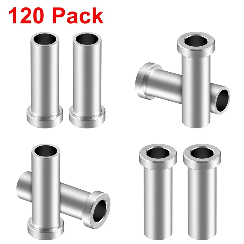 120 Pack T316 Stainless Steel Protective Sleeves Cable Railing Hardware Kit For 1/8Inch Wire Rope Cable Railing Replacement