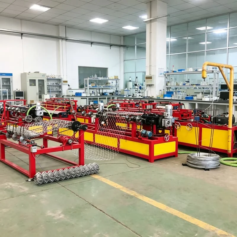 High Efficiency Chain Link Weaving Machine with Automatic Net Roll Take Up Customized Wire Width for Construction Perimeter