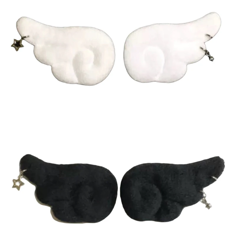 1 Paar Mini-Plüsch-Engelsflügel-Brosche, Simulationsfedern, DIY Puppenkleidung, dekoratives Material, handgefertigte Accessoires