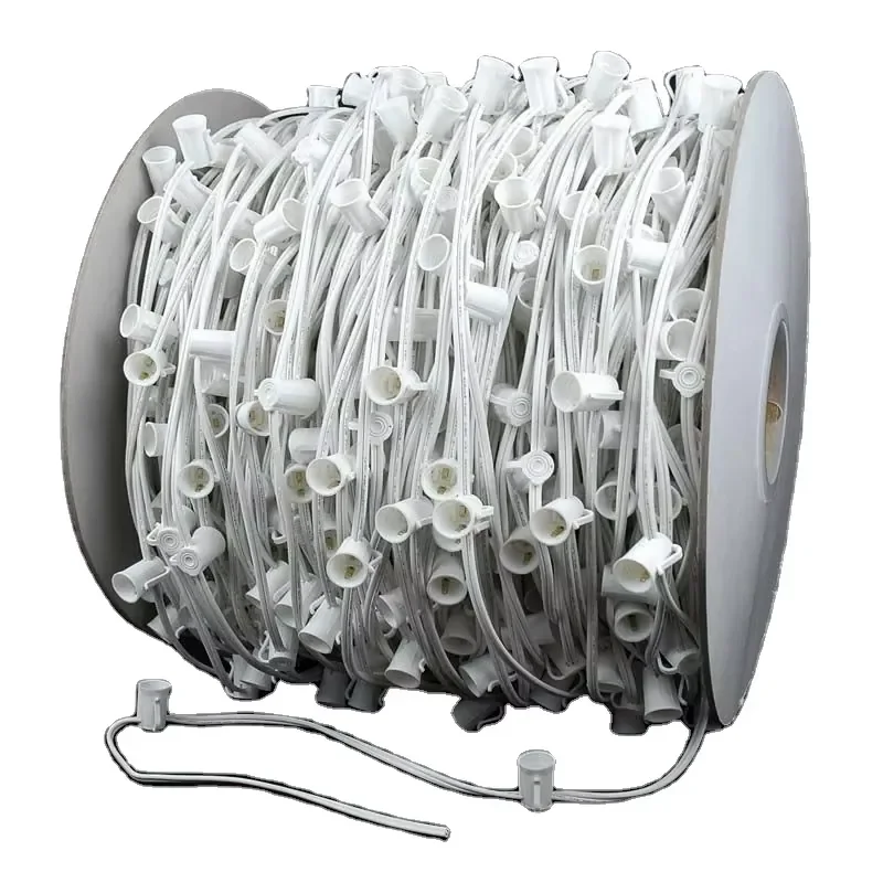 1000ft 12inch 1000pcs Sockets C9 SPT2 18AWG White/Green/Black Christmas Spool LED String Lights