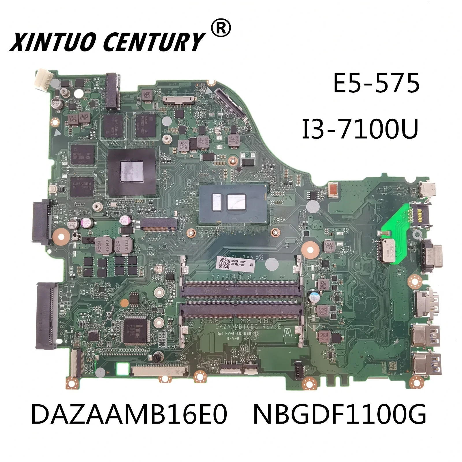 For Acer Aspire E5-575 E5-575G DAZAAMB16E0 NBGDF1100G SR343 I3-7100U N16P-GT-A2 100% test