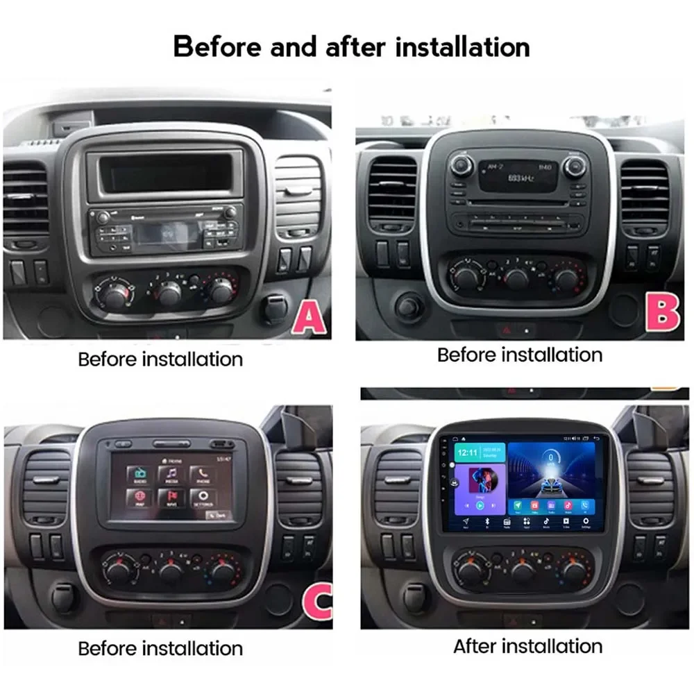 7862 CPU Android 13 For Renault Traffic 3 2014 - 2021 Opel Vivaro B 2014 - 2018 Car DVD Radio Multimedia No 2din  GPS Navigation