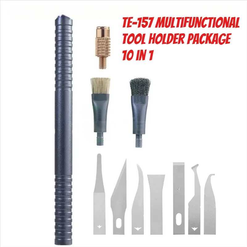 

For Mobile Phone Motherboard Chip For TE-157 Glue Removal IC Pad CPU Clean Brush Steel Brush& Glue Remover Knife Repair Too