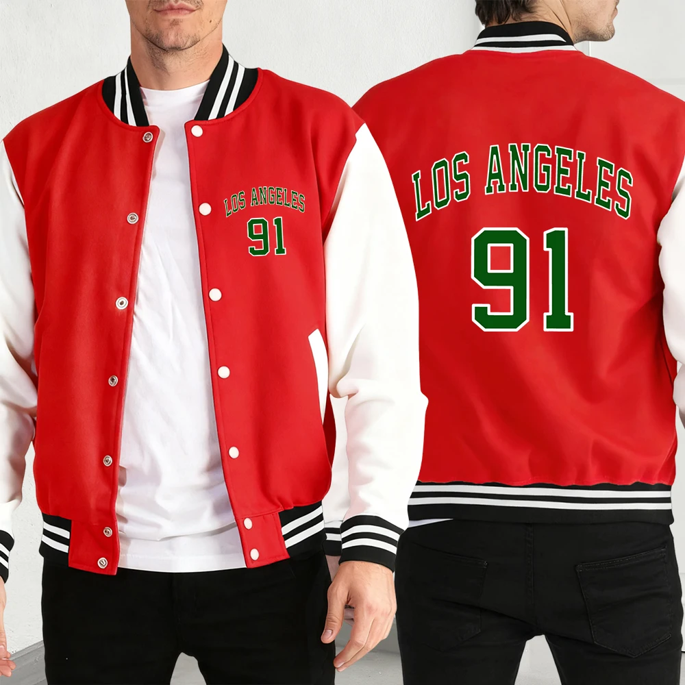 

Бейсбольный трикотаж с буквами США и 91, мужское мягкое пальто в стиле ретро, модные американские куртки, осенняя флисовая мужская цветная свободная одежда