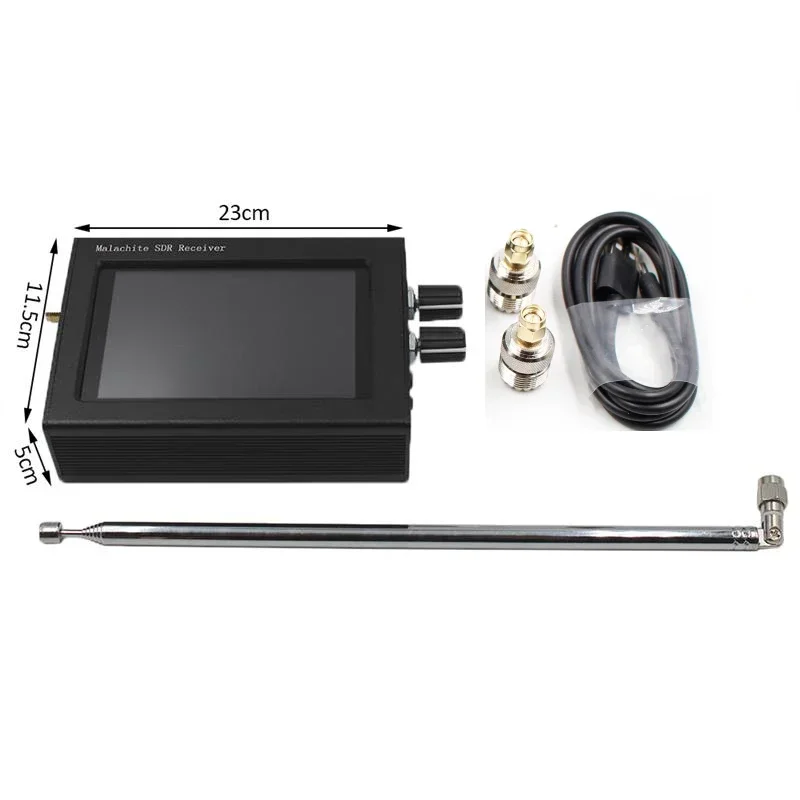 V1.10C 50Khz-2GHz Malachite SDR Software de actualización de Radio Malahit DSP receptor/3,5 "LCD/batería/altavoz/caja de Metal con todos los modos