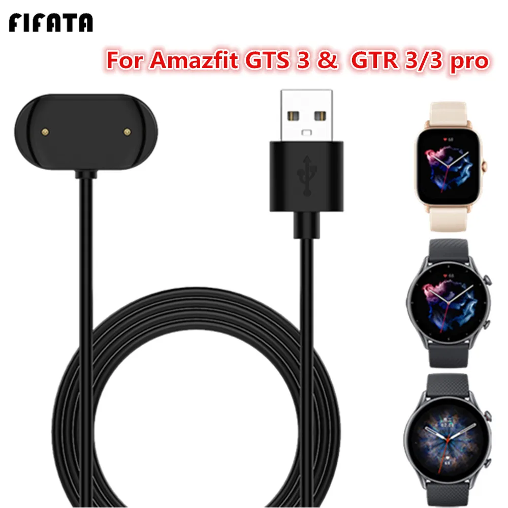 Cable de carga USB de 1m para Amazfit GTR 3 pro GTR3 GTS3, cargador para GTR2 GTR2e Bip u t-rex pro GTR 3 GTS 3, base de carga magnética