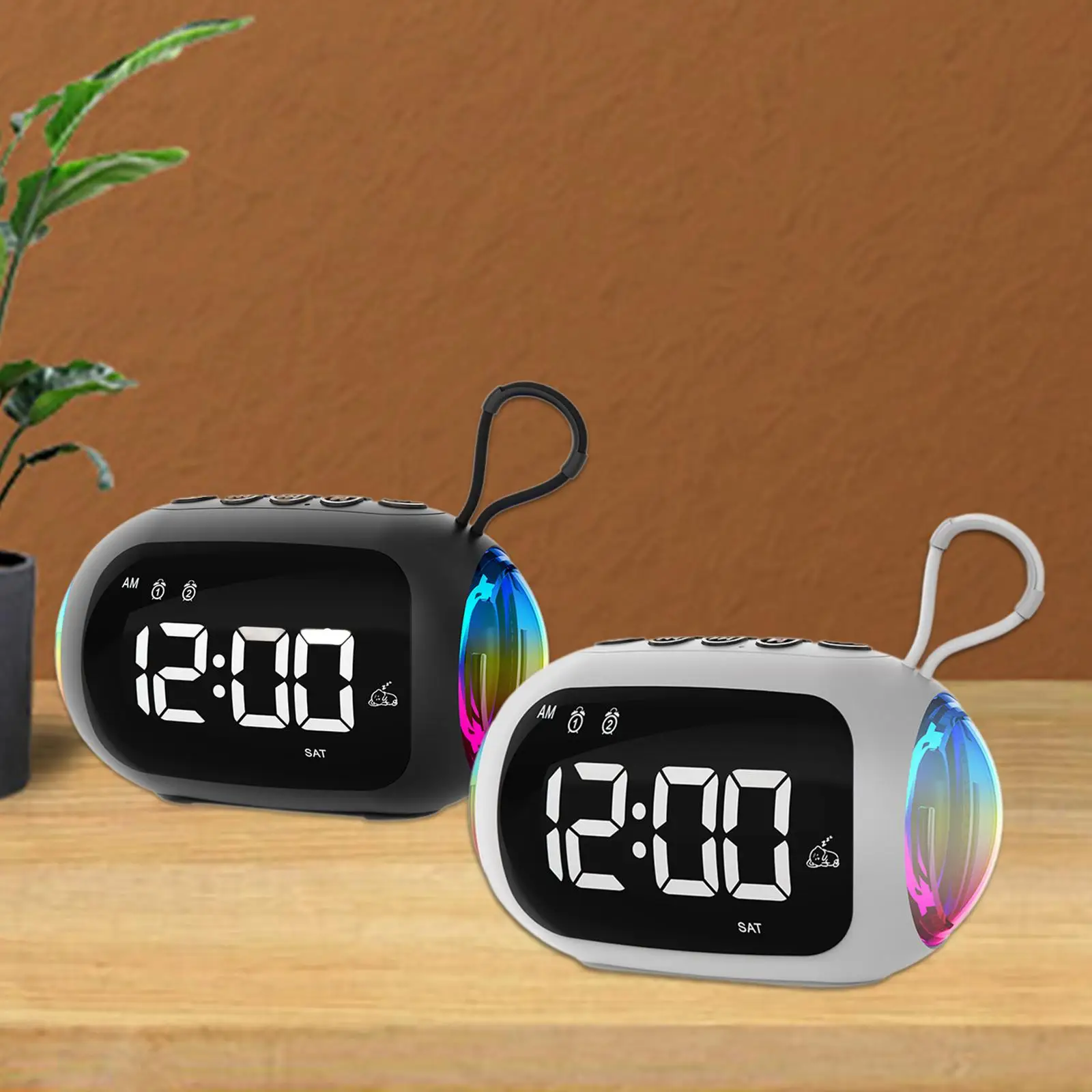 

Digital Alarm Clock Bluetooth Speaker Snooze Alarm Large Display Desk Clock Speaker for Office Countertop Study Living Room Home