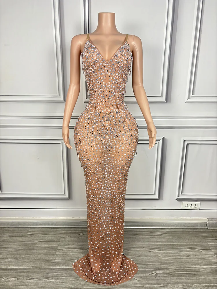 Fashion See Through Night Dresses For Woman Sexy Party Dress For Women Luxurious Sequin Dresses