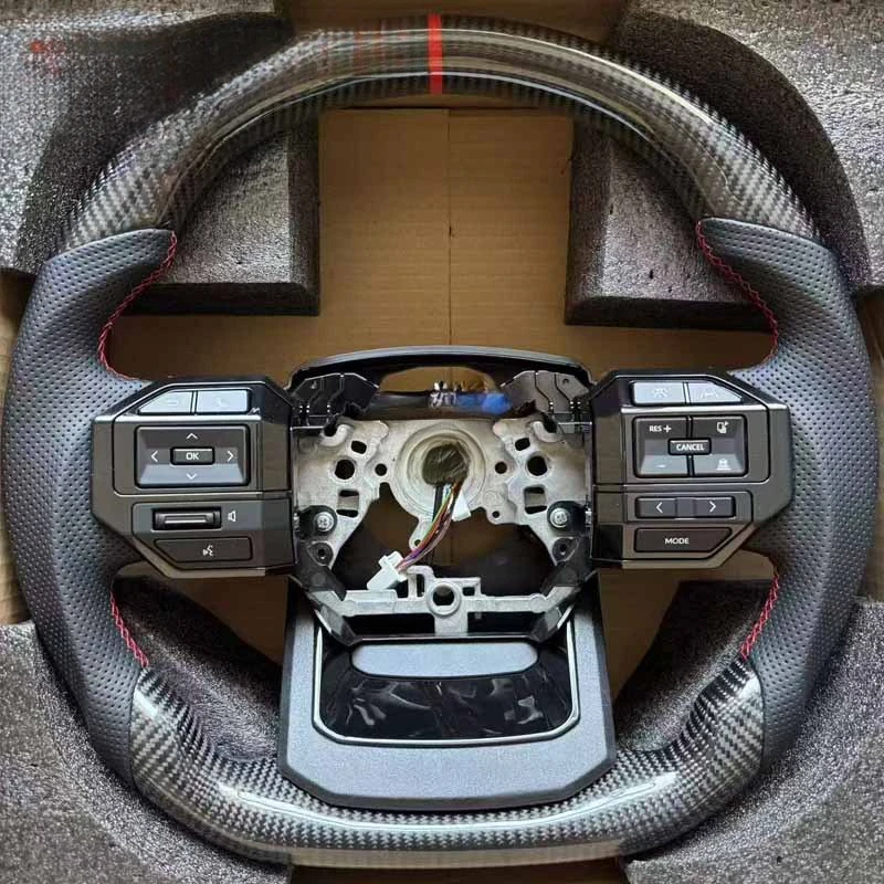 For Toyota Camry Highlander FJ Prado Land Cruiser LC250 Old To New Carbon Fiber Steering Wheel Assembly With Decorative Cover