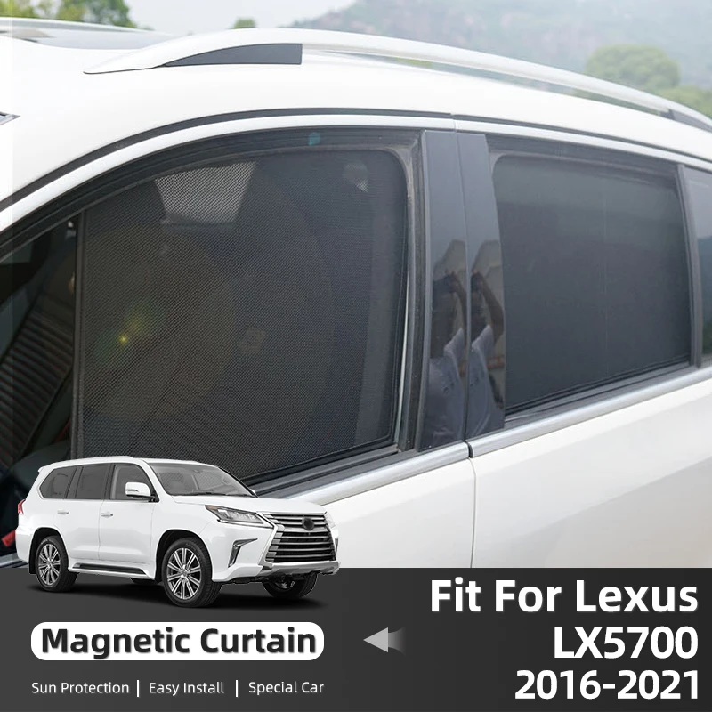 

For Lexus LX 570 LX570 2016-2020 2021 2022 Car Sunshade Front Windshield Magnetic Mesh Curtain Rear Side Window Sun Visor Shade