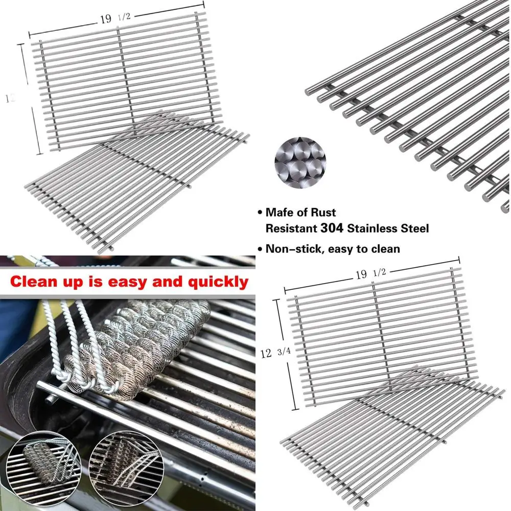 

Набор из 2-х решеток из нержавеющей стали (19,5 дюймов, 18 прутьев) для газовых грилей, совместимых с Genesis E-310, E-320, E-330, S-310, S-320, S-330, EP-