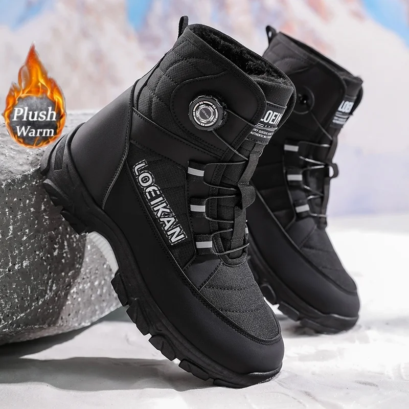 Męskie buty zimowe Brand 2025, ocieplane bawełną, super ciepłe, męskie buty outdoorowe, styl uliczny, rozmiary 39-48