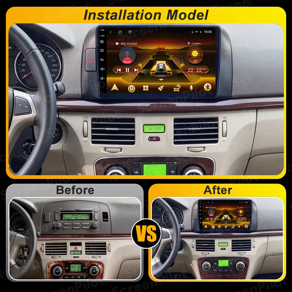Android 16 For Hyundai SONATA NF 2004-2008 Car Radio Stereo Head Unit Multimedia Video Player GPS Navigation 2K QLED 9 inch 5G