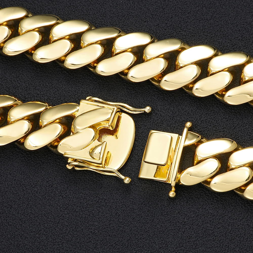 ESKEEM 18K Gold Plated Miami C - Men'S Fashion Gold Chain review and price