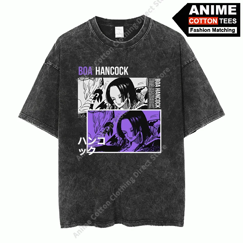 

Anime ONE PIECE - Snake Girl Boa·Hancock Print T Shirt Harajuku Hip Hop Street Men Women Short Sleeve Cotton Vintage Loose Tees