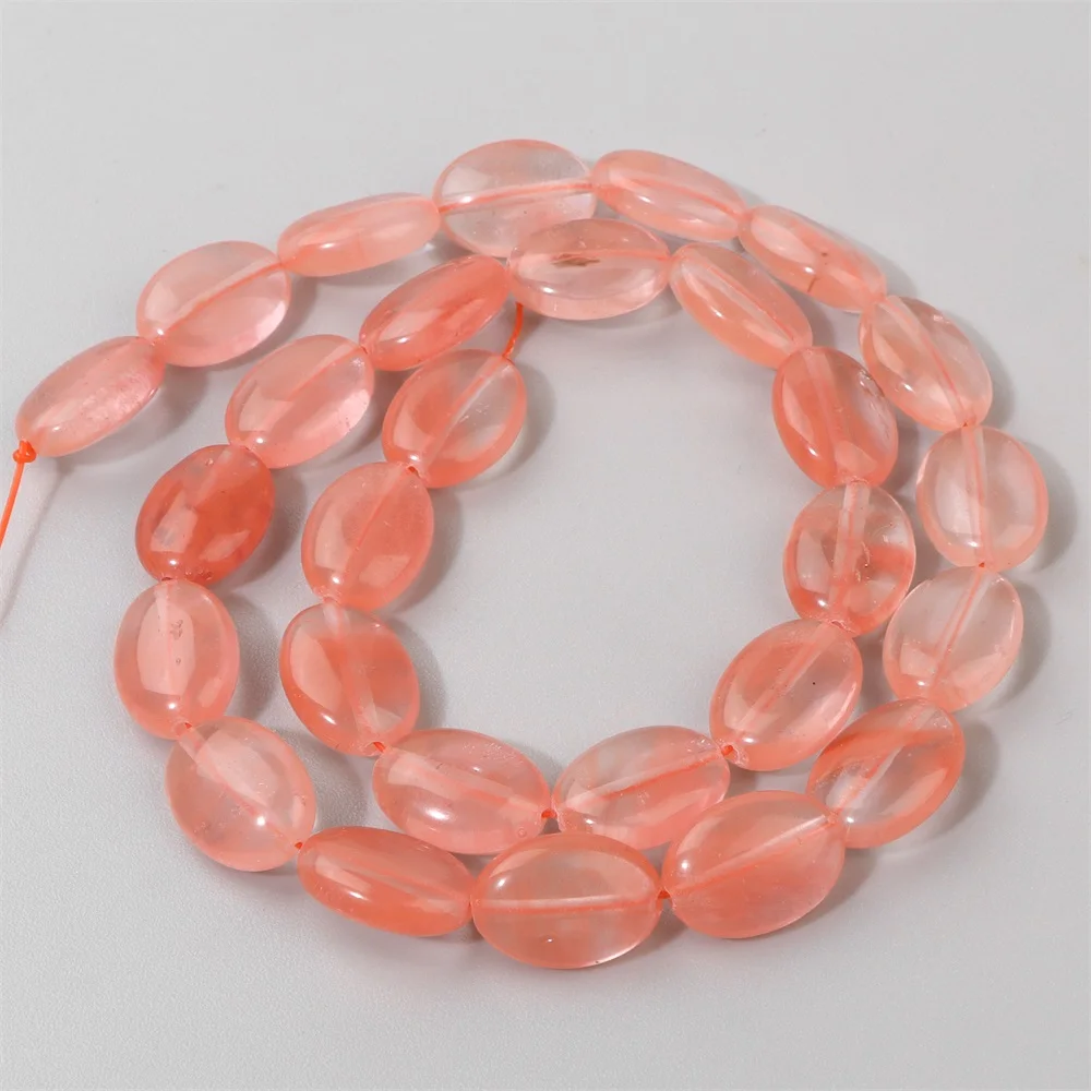 Natural Oval Shape Gemstones Bead Clear Quartzs Amethysts Tiger Eye Loose Spacer Beads For Jewelry Making DIY Accessories Supply