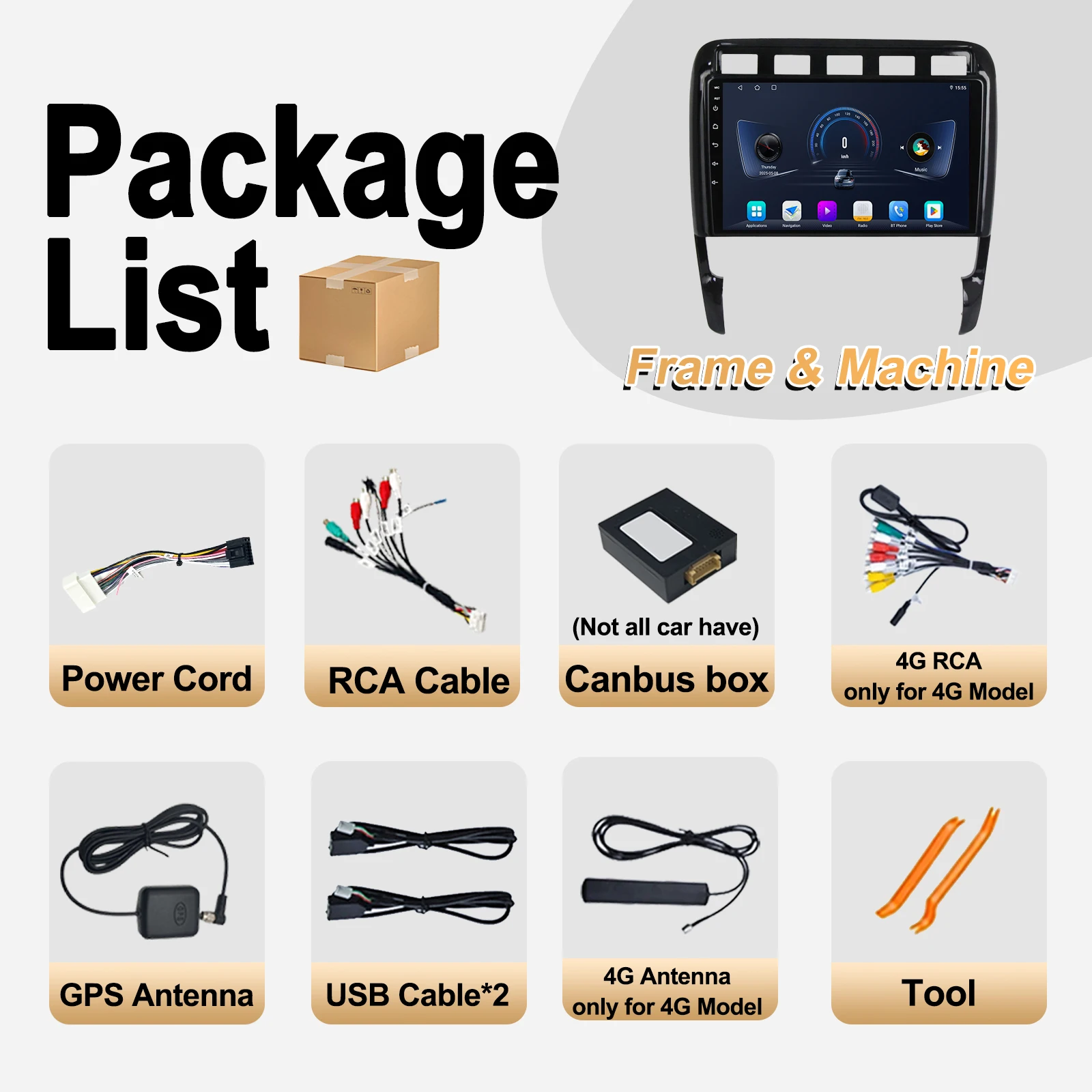 Per Porsche Cayenne I 1 9PA 2002- 2012 2 Din Android 15 Autoradio Multimedia Video Player Carplay Auto Schermo di Navigazione GPS DSP