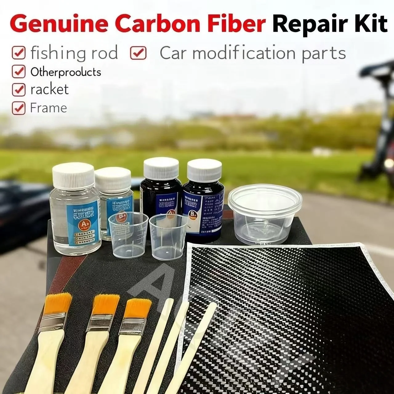 

Real carbon fiber cloth repair artifact reagent DIYkit frame reinforcement fracture car body modification surface scratch repair