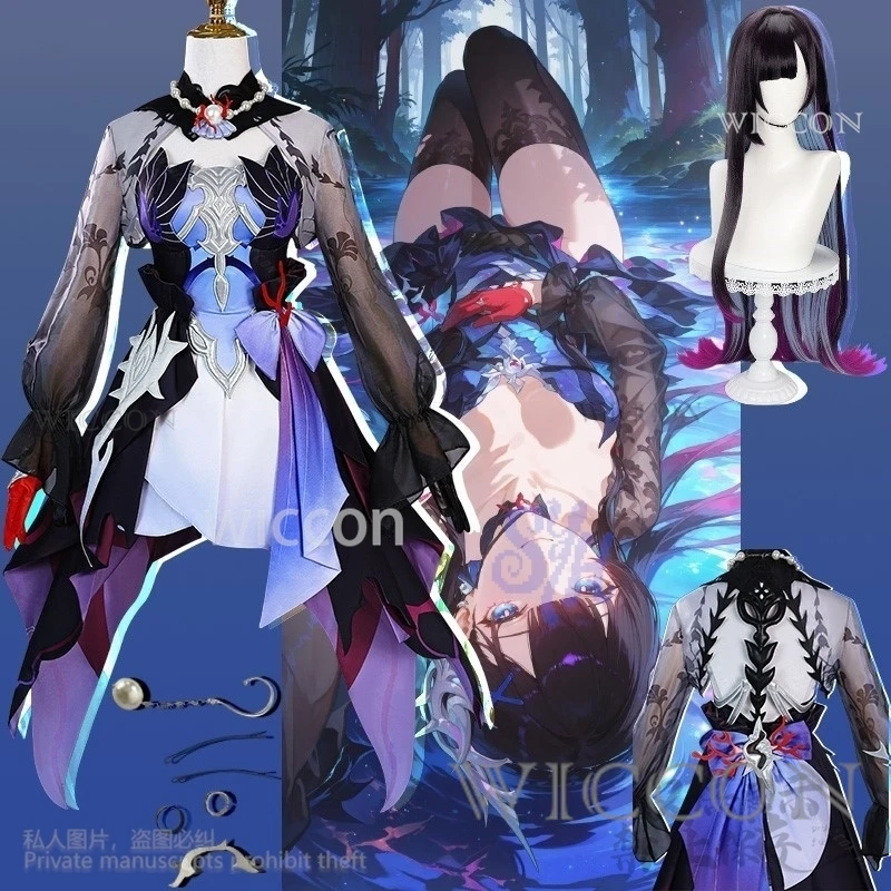 

Аниме игра Honkai Star Rail Косплей Гелектра Костюм Фиолетовый Черный Сексуальное Платье Y2K Лолита Джирай Kei Девушки 코스프레 Хэллоуин Вечеринка Cos