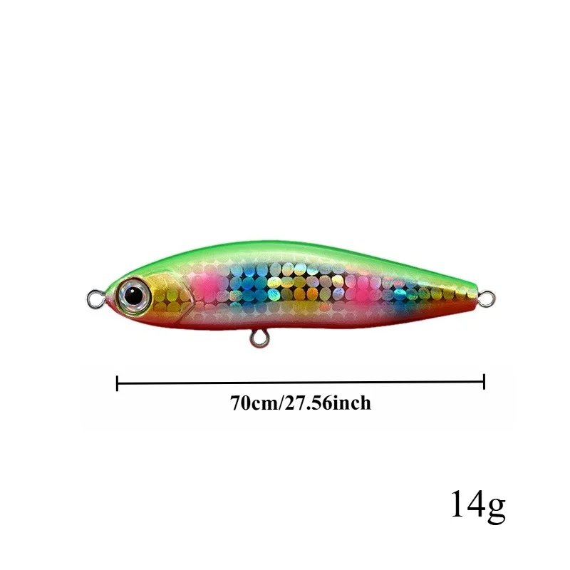 BILLINGS 1pcs Sinking Pencil Common Saltwater Fishing Lure 7cm/14g Lure for Sea Bass and Grouper Practical Fishing Accessories