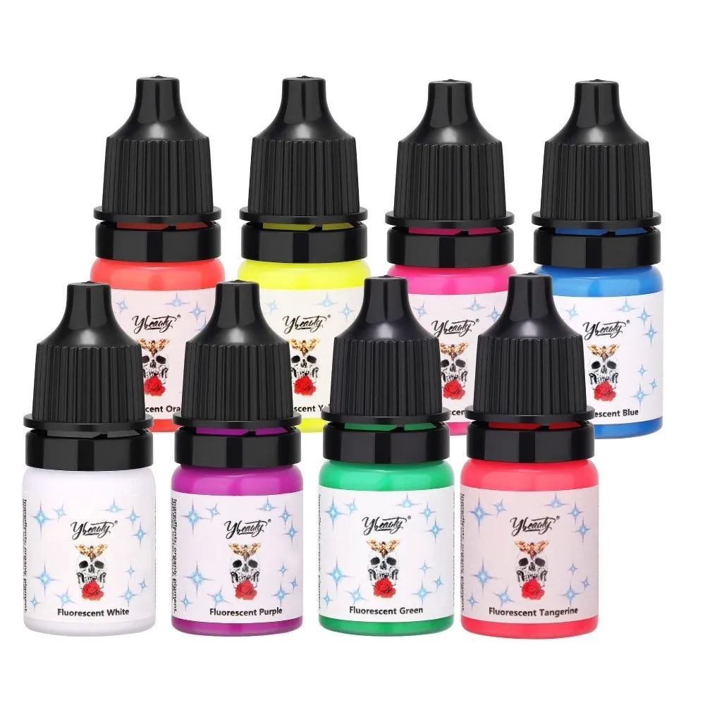 

New 5ml Tattoos Ink Fluorescent Body Art Ink Pigment Professional Multi-Color Paints Studio