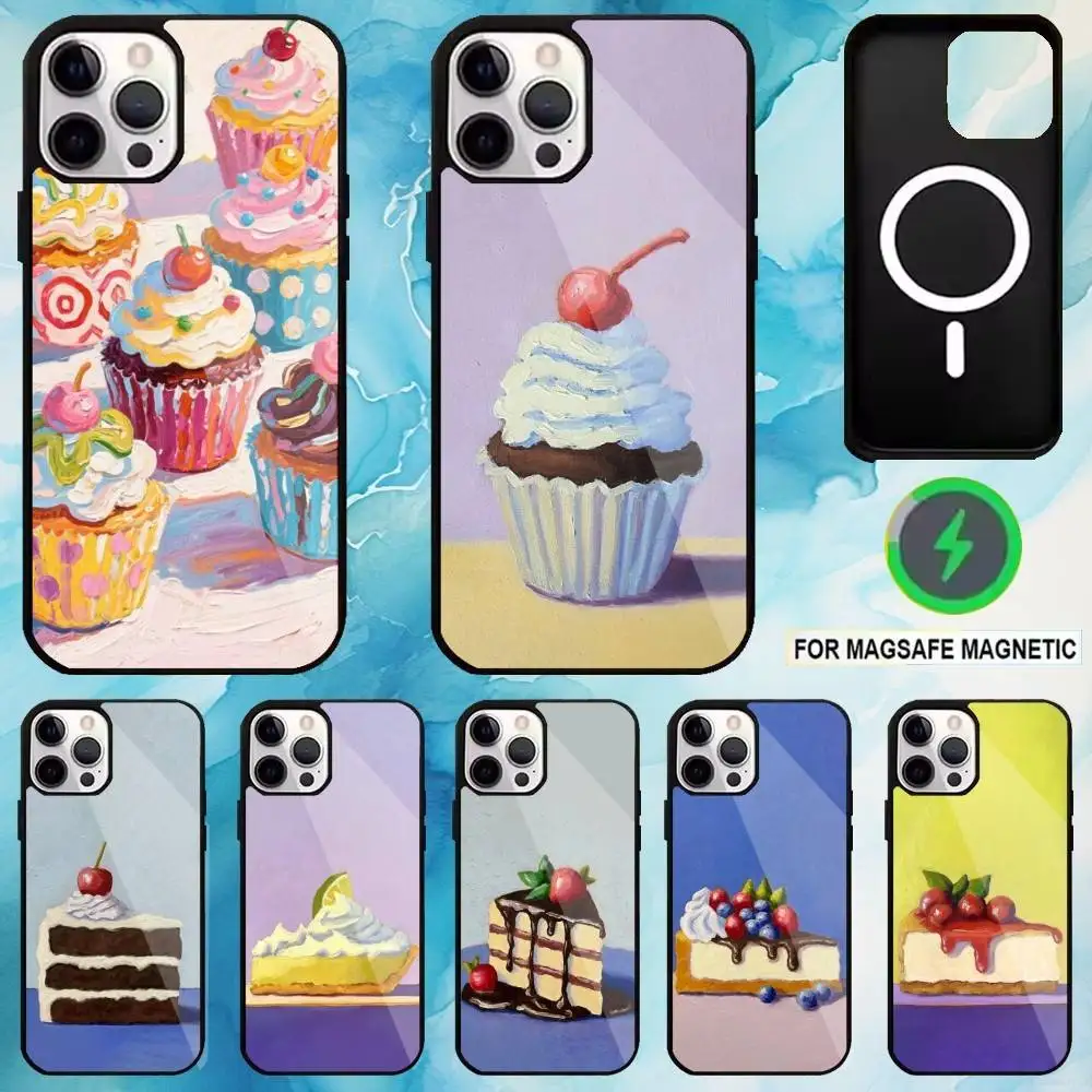 

Dessert cake Phone Case For iPhone17,16,15,14,13,12,11 Plus,Pro Max Magnetic For Magsafe Wireless Charging Case