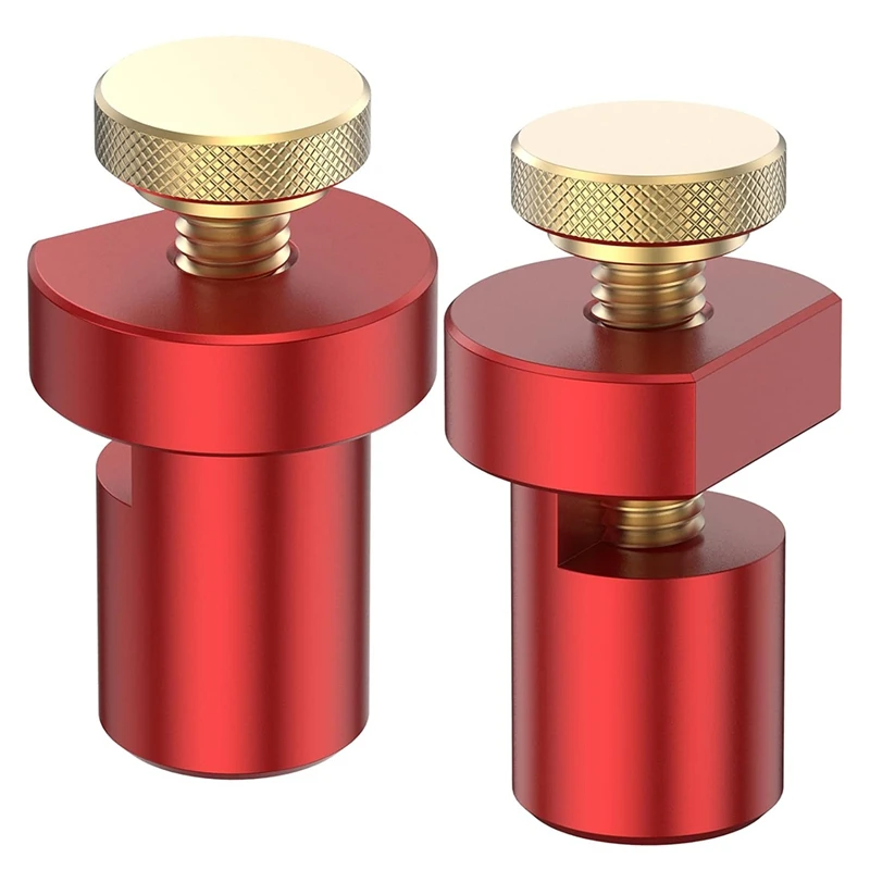 

AB34-2Pcs Bench Dogs Clamp Set,3/4In(19Mm) Aluminum Alloy Workbench Hole Stop,Woodworking Table Stop Carpenter Bench Clamp