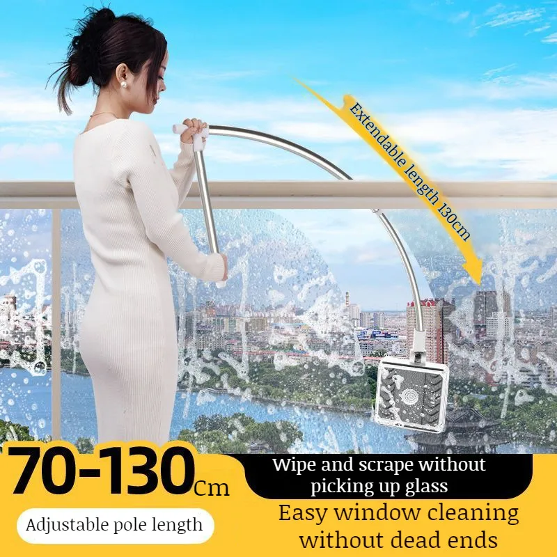 Stick cleaner glass artifact household high-rise window cleaning special wiper double-sided cleaning