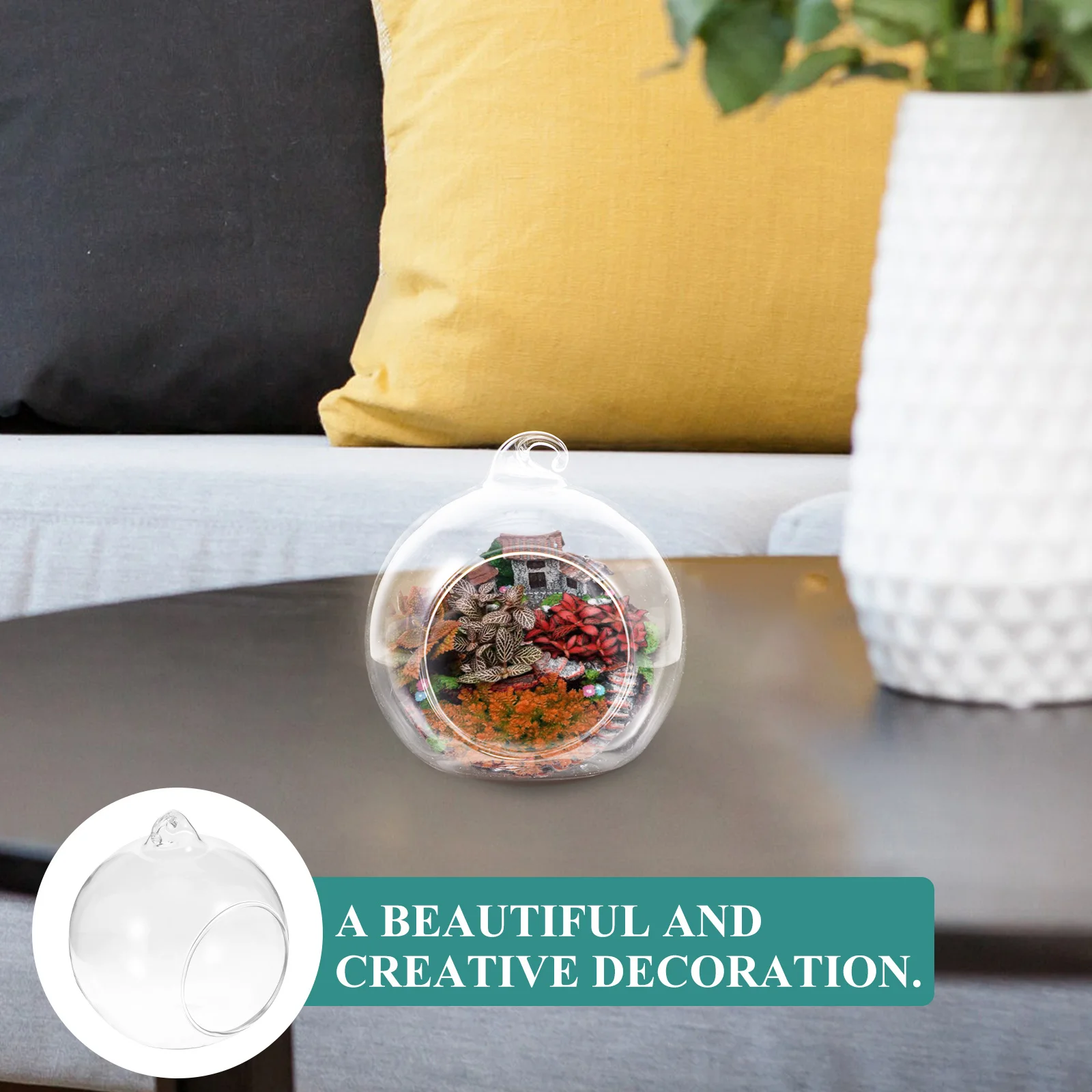 

12Pcs Hanging Globe Terrarium Clear Glass Durable Vase Succulent Planter Micro Landscape Bottle Hanging Terrarium