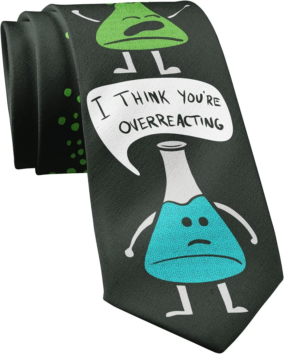 I Think You're Overreacting Necktie Funny Ties Science Teacher Tie Mens Novelty Neckties Print One Size