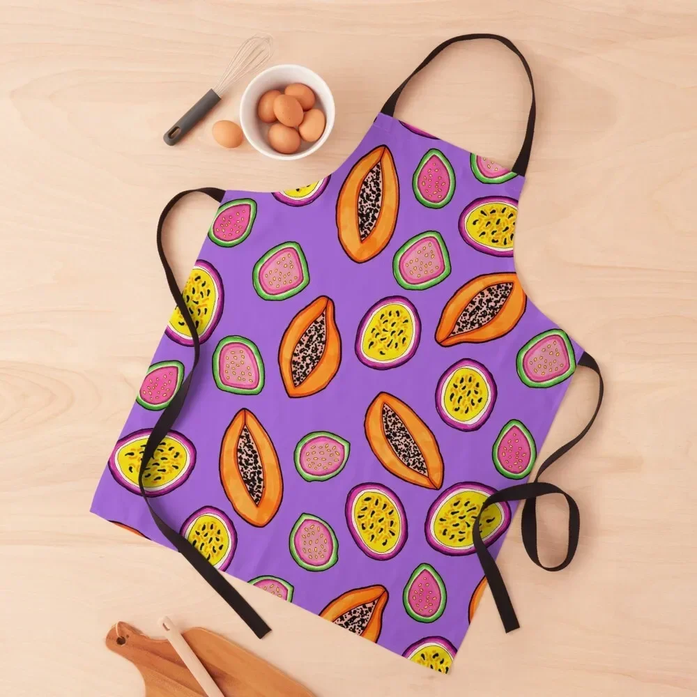 

Tropical Papaya, Guava and Passion Fruit Pattern Apron Hairdressing Home And Kitchen Men'ss Apron