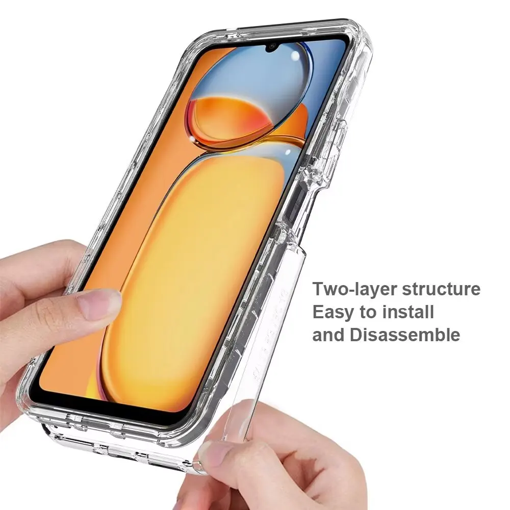 for Poco C65 Crystal Clear Case, Shockproof Transparent Cases Hard Bumper Soft TPU Protective Cover for Redmi 13C 4G/5G,13R