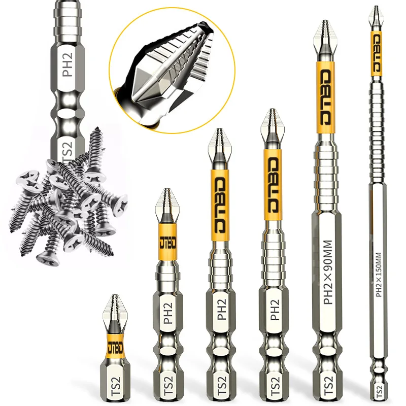 PH2 Magnetic Batch Head Cross Screwdriver Hardness Non-slip Drill Bit Screw Driver Hand Tools 25/50/65/70/90/150mm image 5