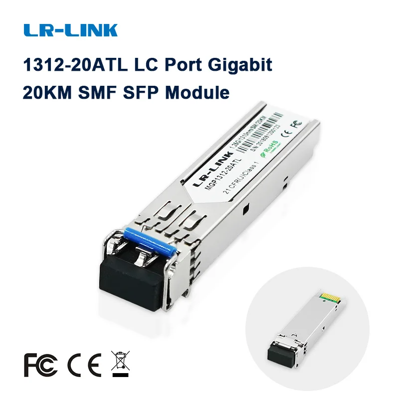 

LR-LINK 1312-20ATL LC Port Gigabit 20KM DDM SMF SFP Module 1.25G Optical Transceiver Module 1310nm Cisco Huawei Compatible