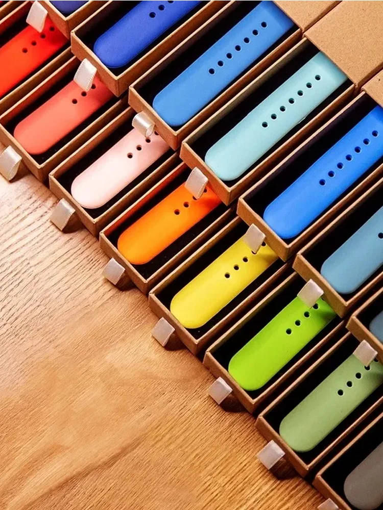 Силиконовый ремешок для Apple Watch Band series 9 7 8 se 4 5 6 44 мм 40 мм 45 мм 41 мм 42 мм 38 мм 44 мм, браслет correa iwatch Ultra 49 мм