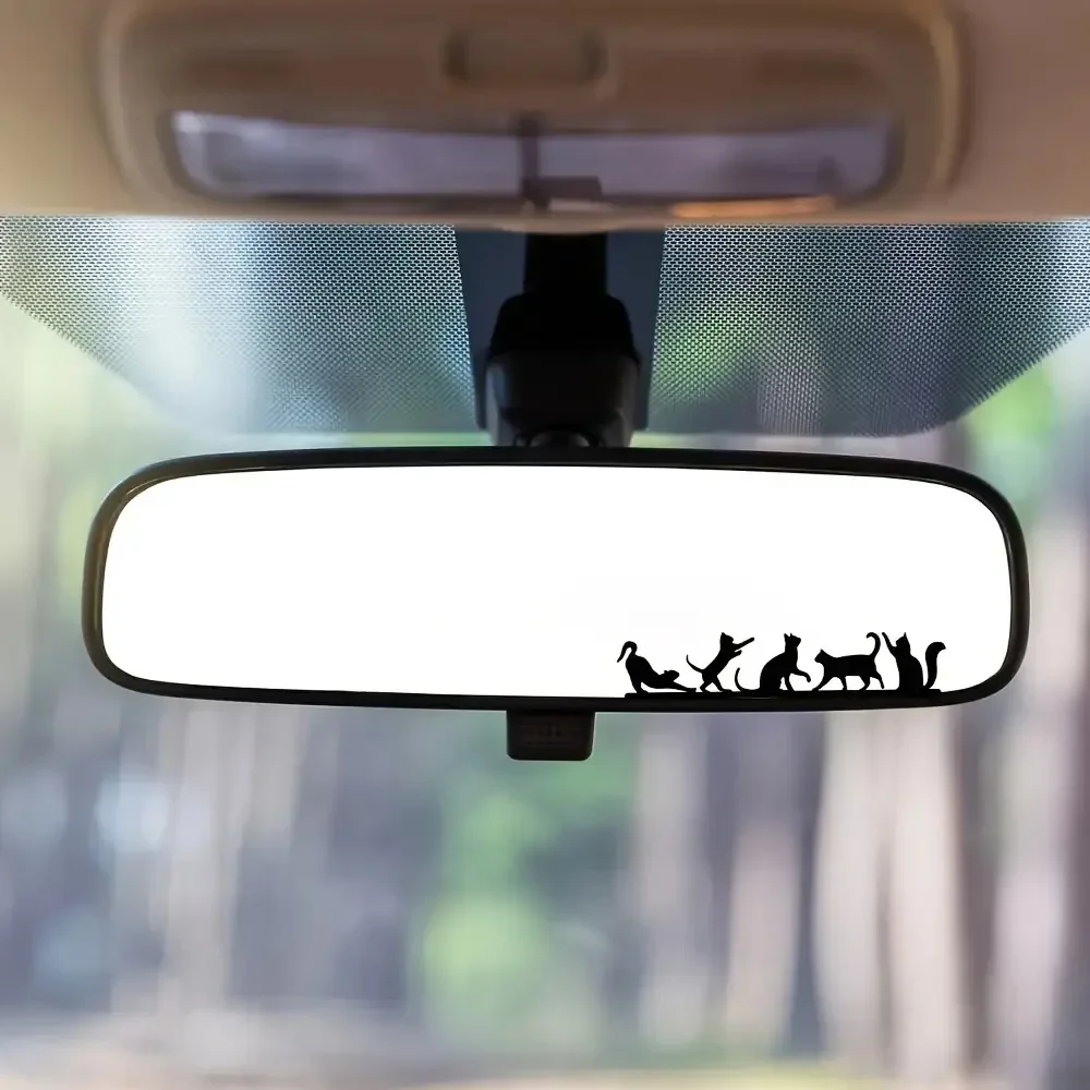 2Pcs Adorable Cat Vinyl Stickers, Multifunctional Decals for Car Rearview Mirror Laptop DIY Personalized Vehicle Styling Decor