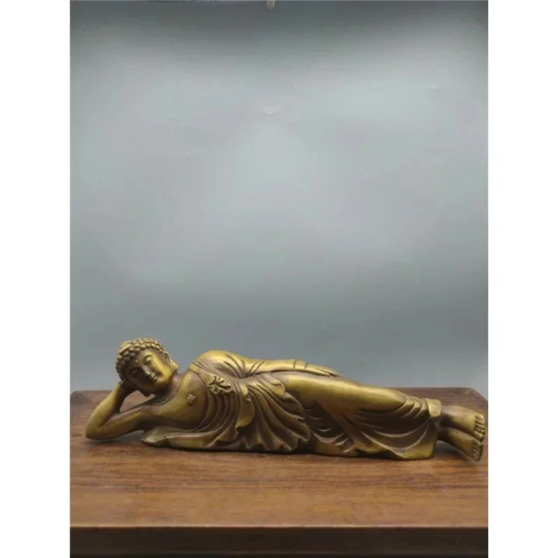 Wholesale Bronze Crafts Antique Old Desktop Decoration Lying Buddha Brass Collection