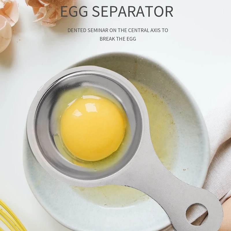 Separator Of Egg Yolk In Stainless Steel Separator White Egg Sieve Device Mini Kitchen Utensils (13 X 7 X 2.8 Cm)