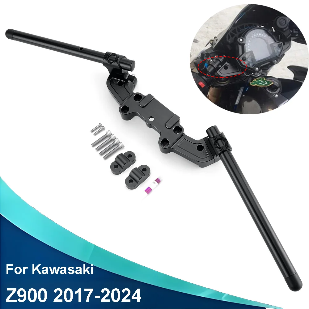 

Motorcycle Clip On Handlebar For Kawasaki Z900 2017 2018 2019 2020 2021 2022 2023 2024 Adapter Plate Adjustable Handle bars