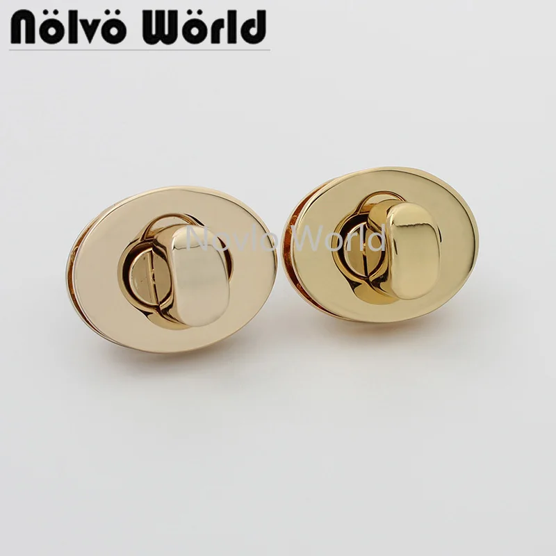 

10-30 pieces 28*22mm rose gold Color Oval Shaped Turn Lock Metal Turn Locks Purse Component Women Bag