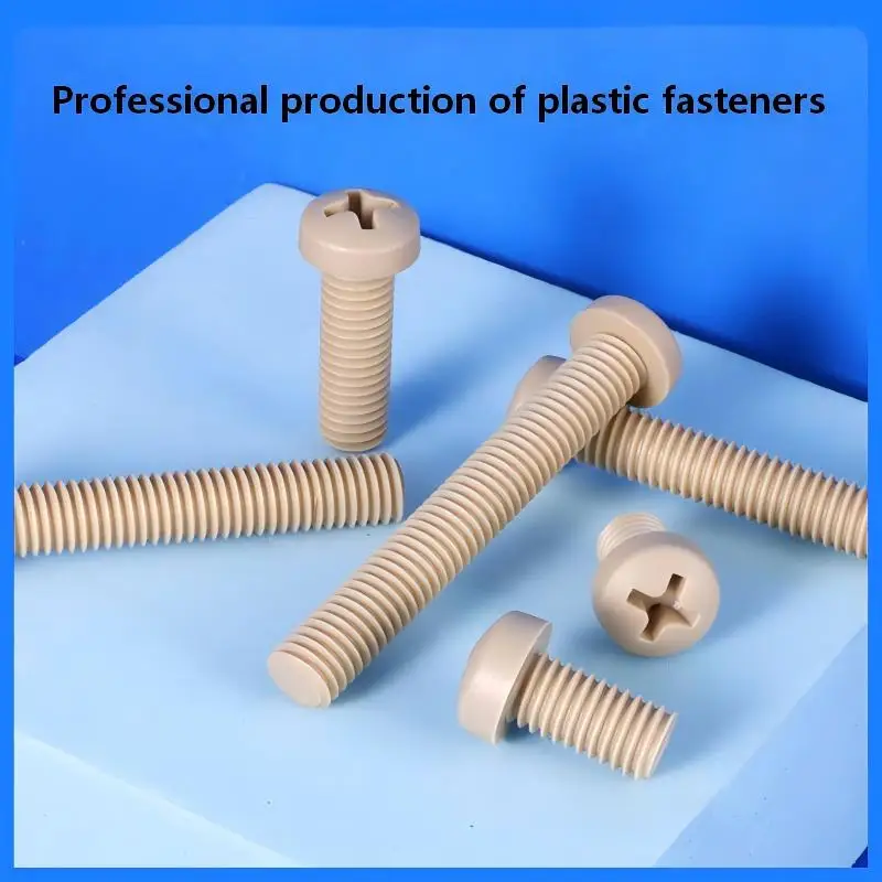 PEEK Phillips Pan Head Screw M2‑M8, Polyetheretherketone Plastic Round Screw, High‑Temperature Corrosion Resistant High‑Strength