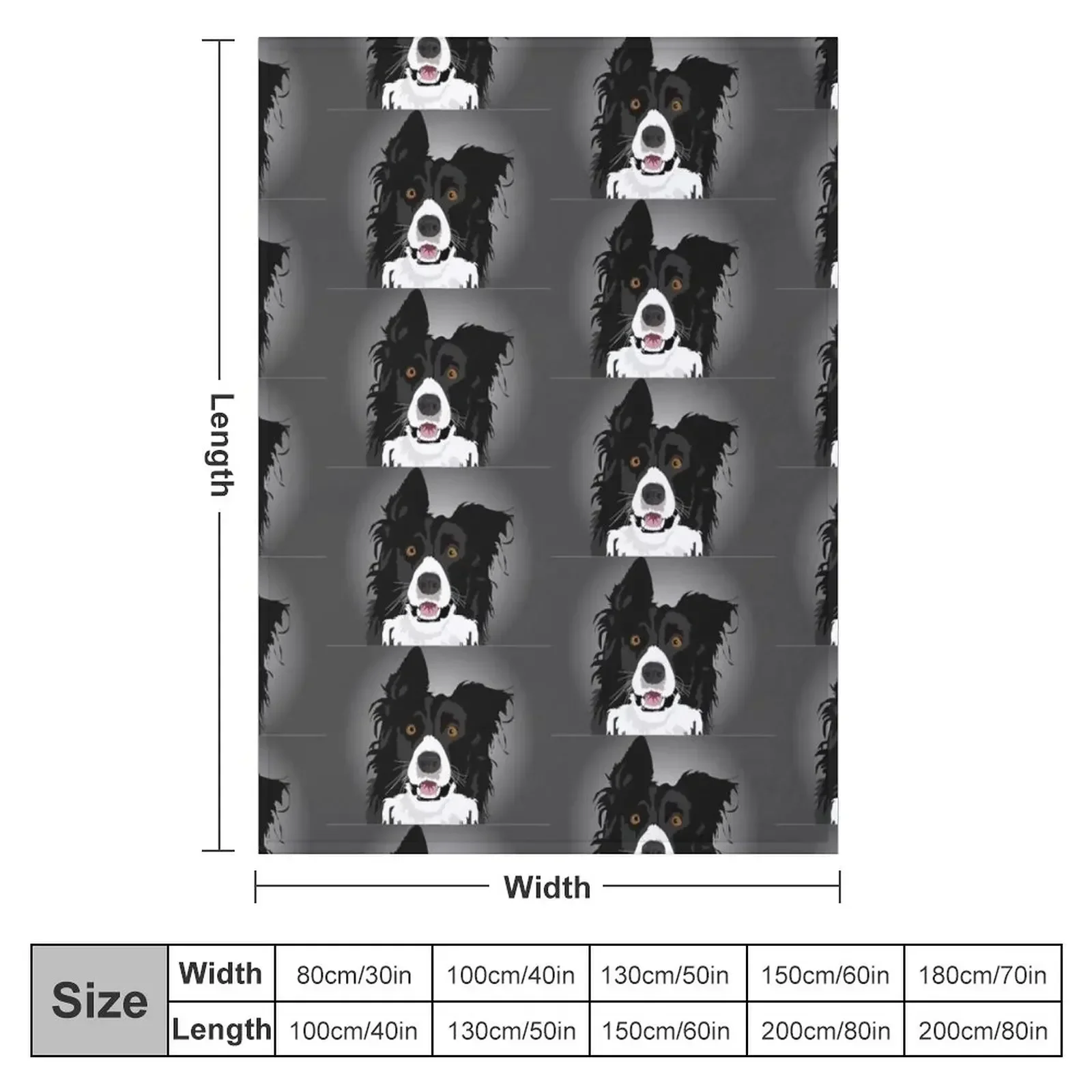 New Border Collie Throw Blanket Cute Plaid Loose Hairys Blankets